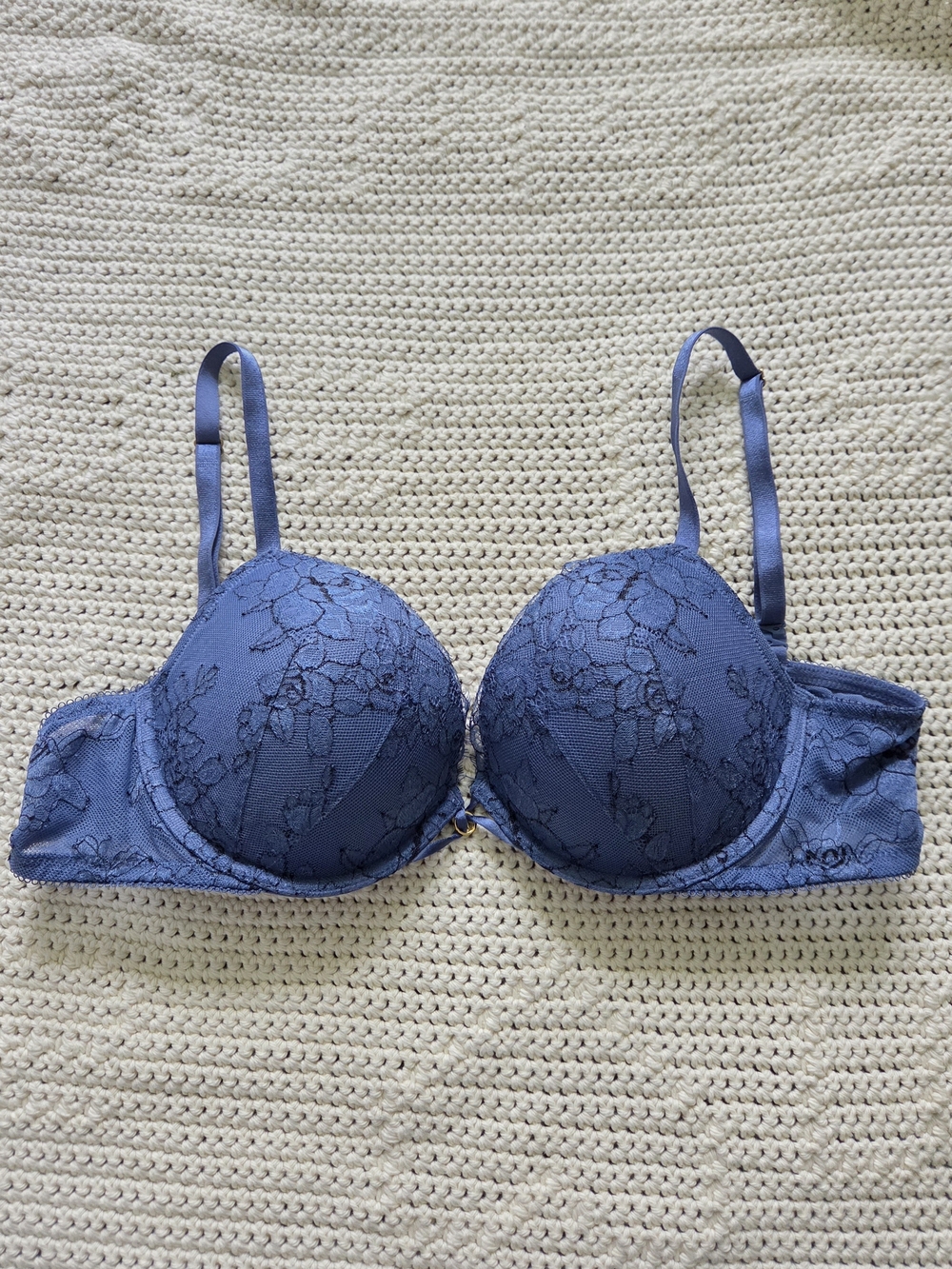 Victoria's Secret Blue Lace Contour Push-Up Bra